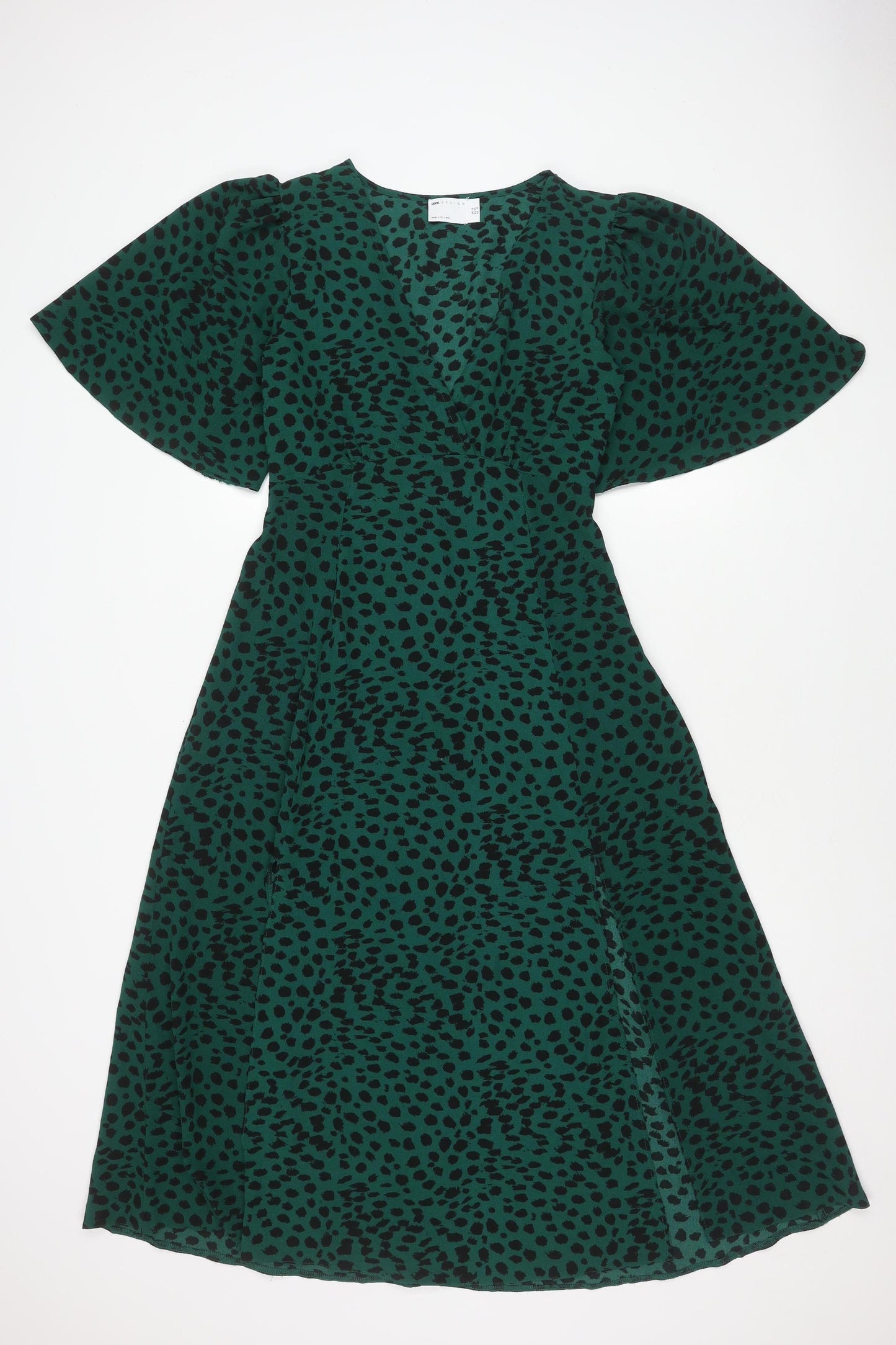 ASOS DESIGN Women's Green Midi A-Line Dress Size 12