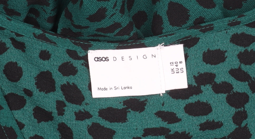 ASOS DESIGN Women's Green Midi A-Line Dress Size 12