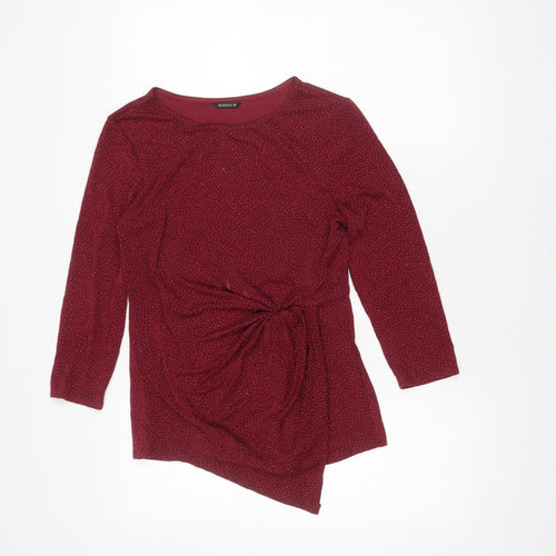 Roman Women's Red Long Sleeve Glitter Blouse Size 10