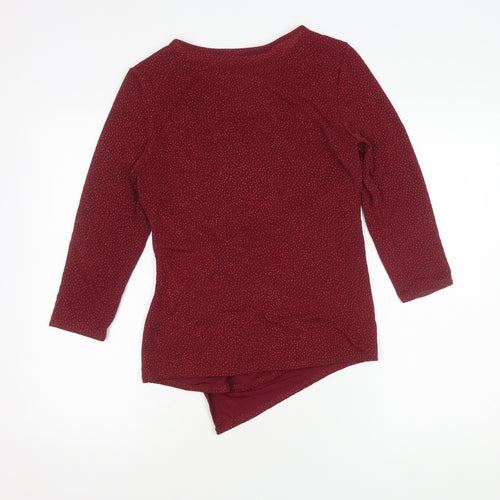 Roman Women's Red Long Sleeve Glitter Blouse Size 10
