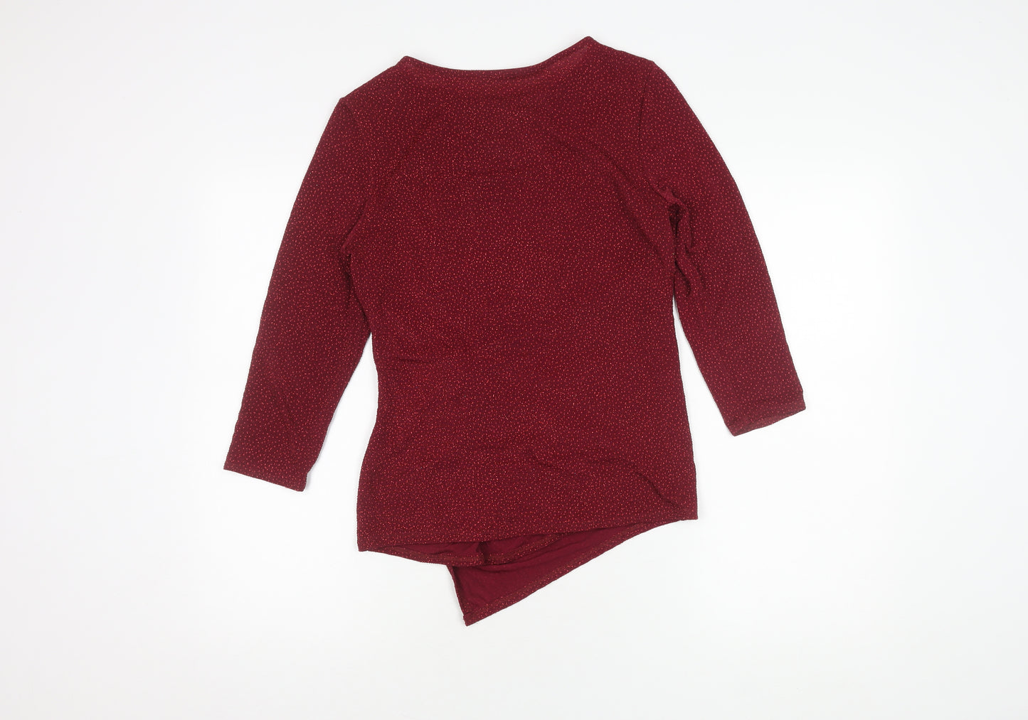 Roman Women's Red Long Sleeve Glitter Blouse Size 10