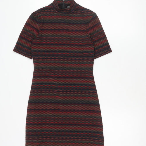 Topshop Women's Multicoloured Shift Dress Size 8