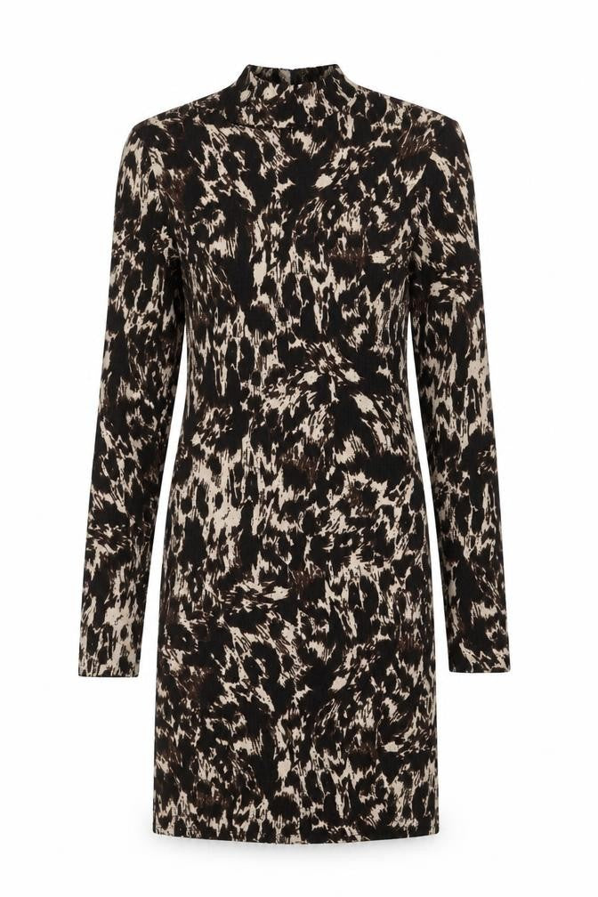 Front view of Zara Women's Animal Print Dress, size 12