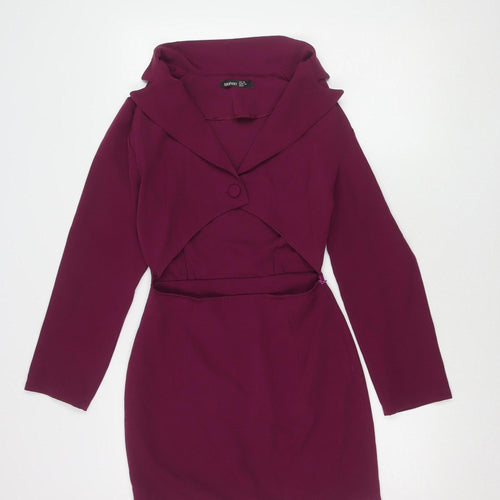 Boohoo Women's Purple Long Sleeve Dress Size 10