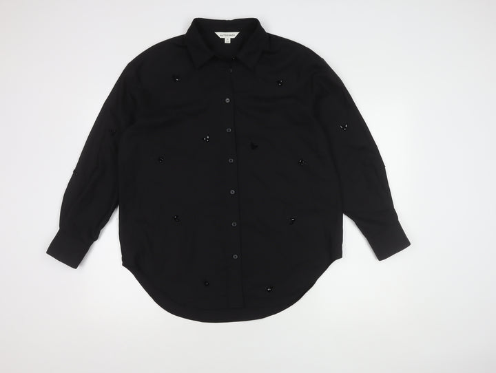 Marks and Spencer Black Button-Up Wool Shirt 10
