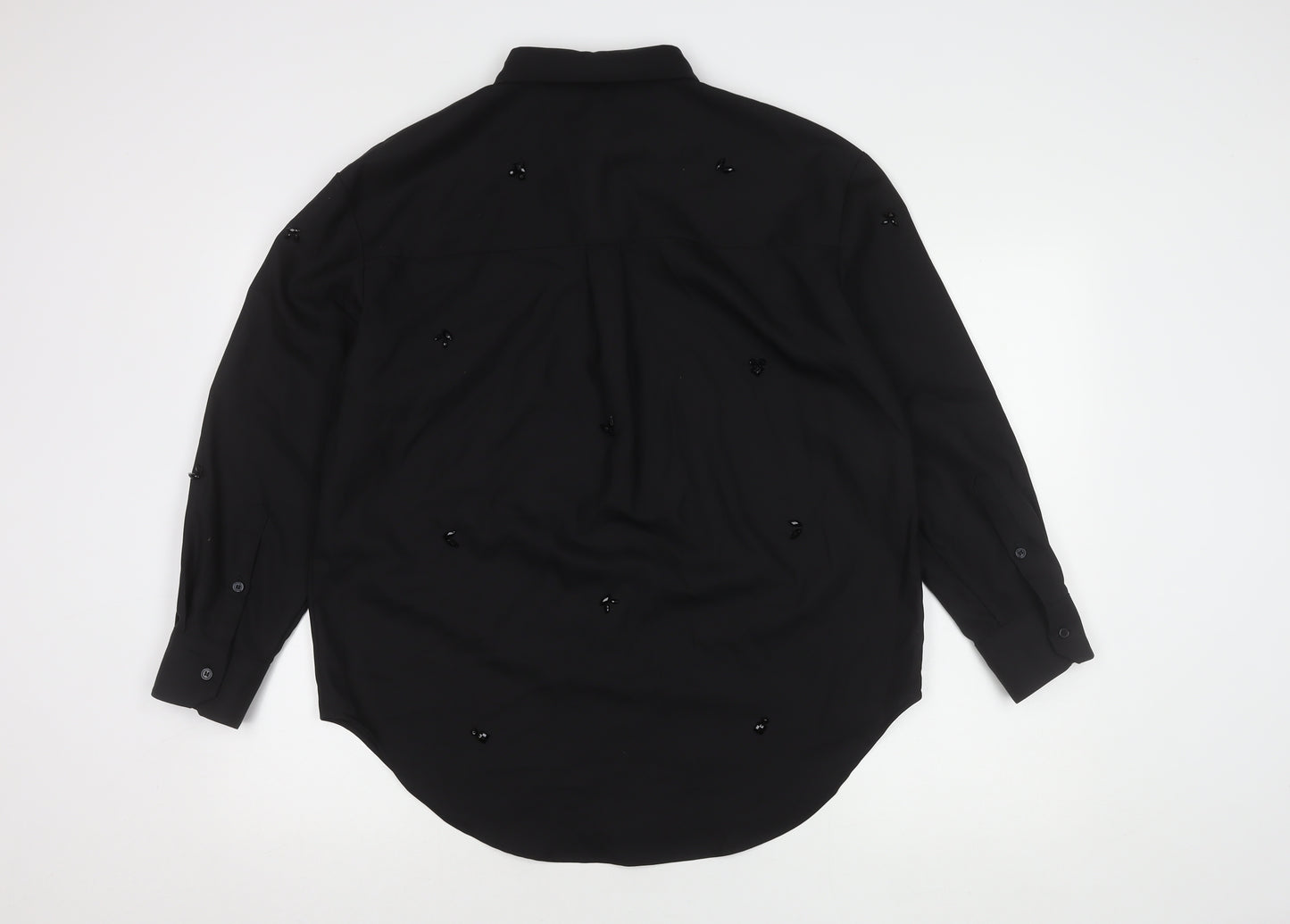 Marks and Spencer Black Button-Up Wool Shirt 10