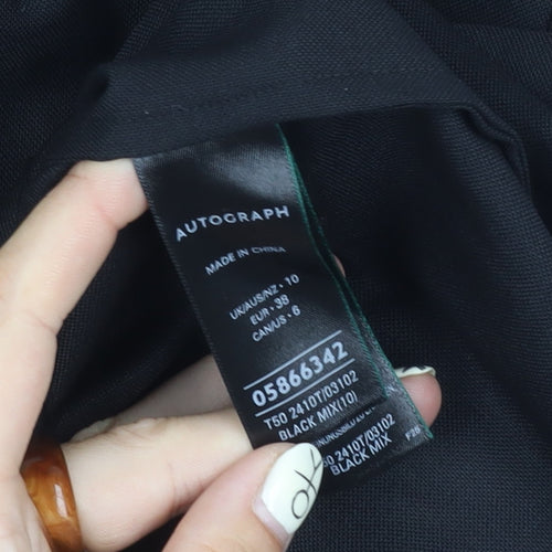 Marks and Spencer Black Button-Up Wool Shirt 10