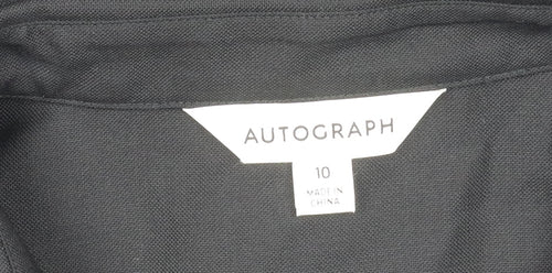 Marks and Spencer Black Button-Up Wool Shirt 10