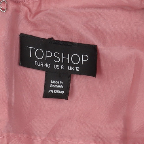 Topshop Women’s Pink Slip Dress, Size 12, Party