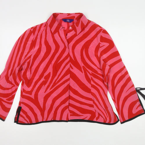 Debenhams Women's Red Silk Animal Print Blouse