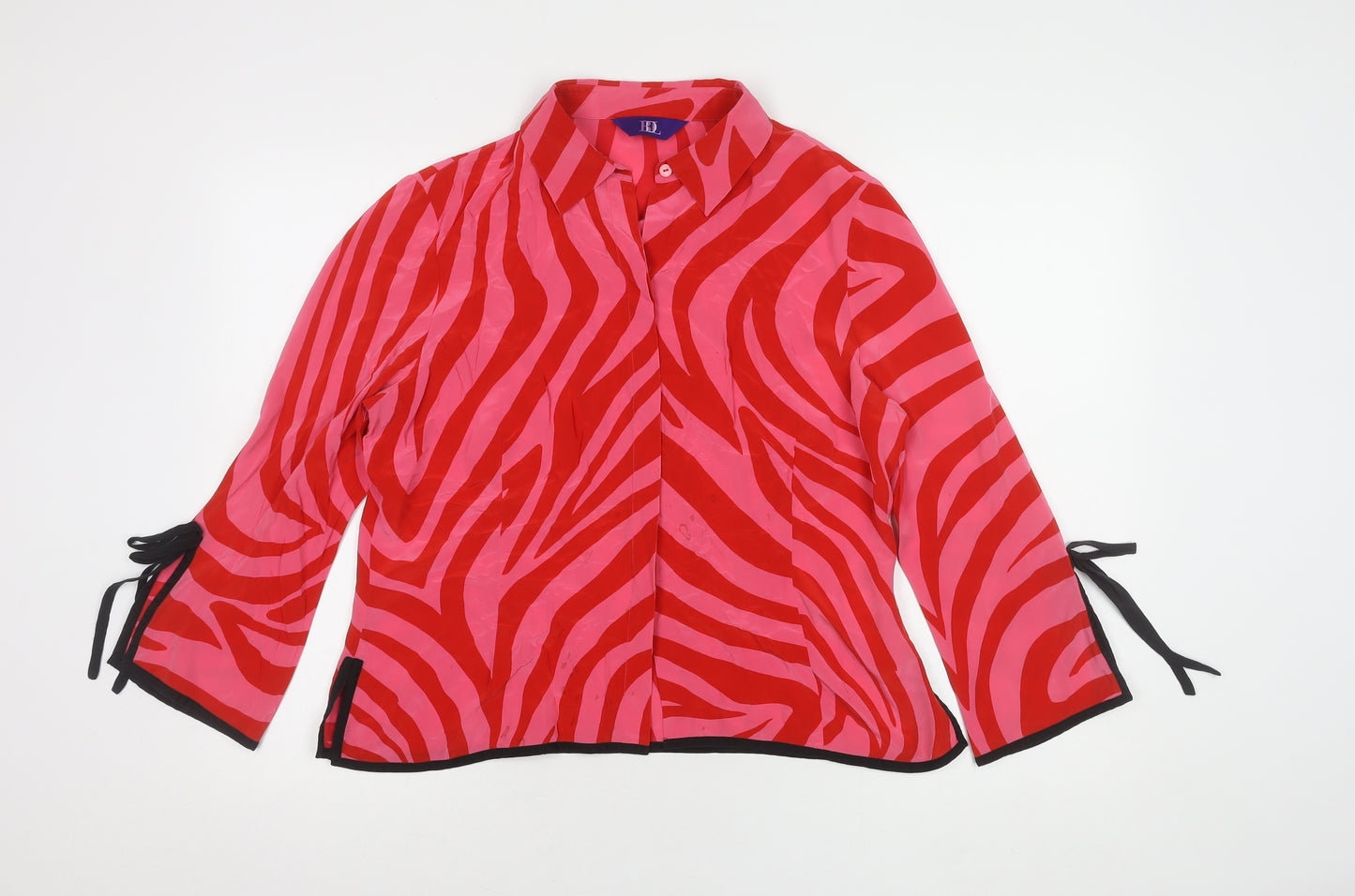 Debenhams Women's Red Silk Animal Print Blouse