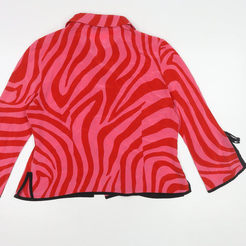 Debenhams Women's Red Silk Animal Print Blouse