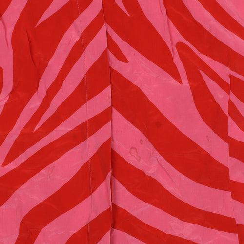 Debenhams Women's Red Silk Animal Print Blouse