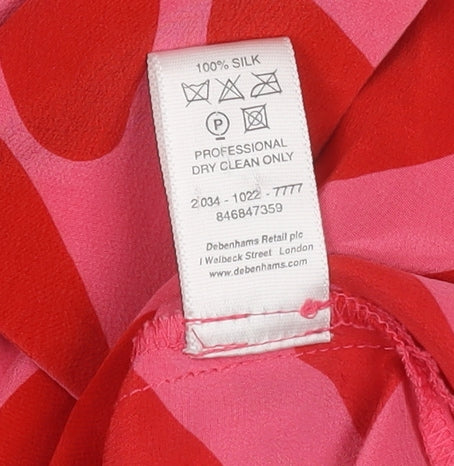 Debenhams Women's Red Silk Animal Print Blouse