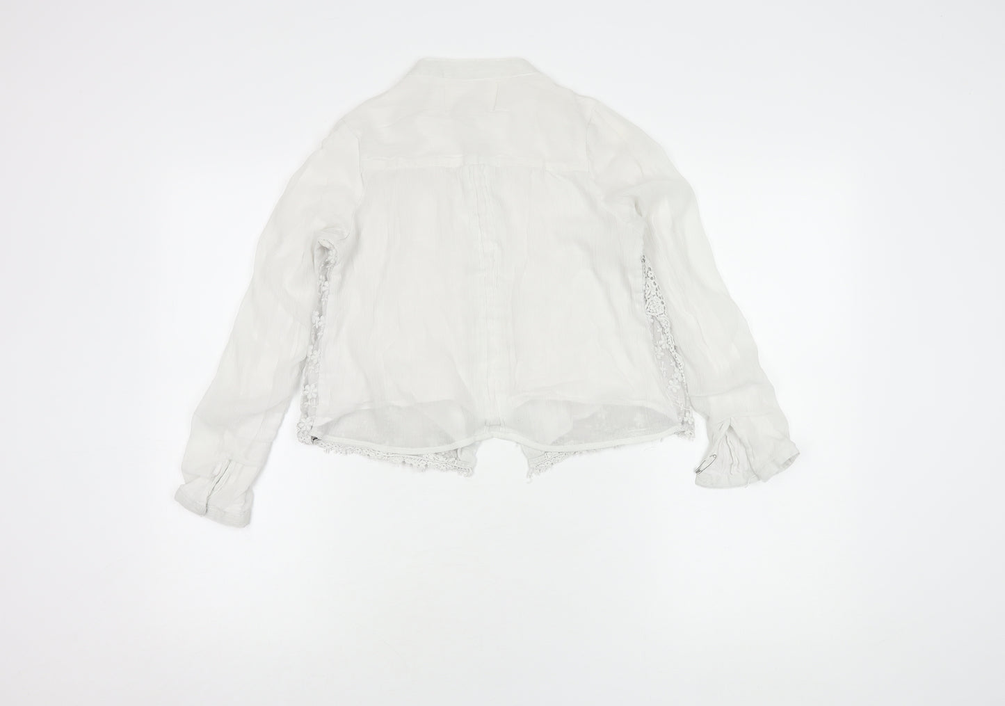 River Island Women's White Embroidered Blouse Size 6