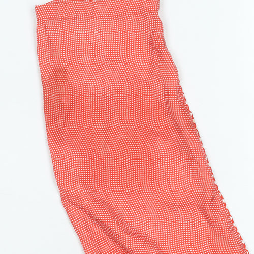 ARA BASIC Women's Red Check Trousers L Elastic Waist