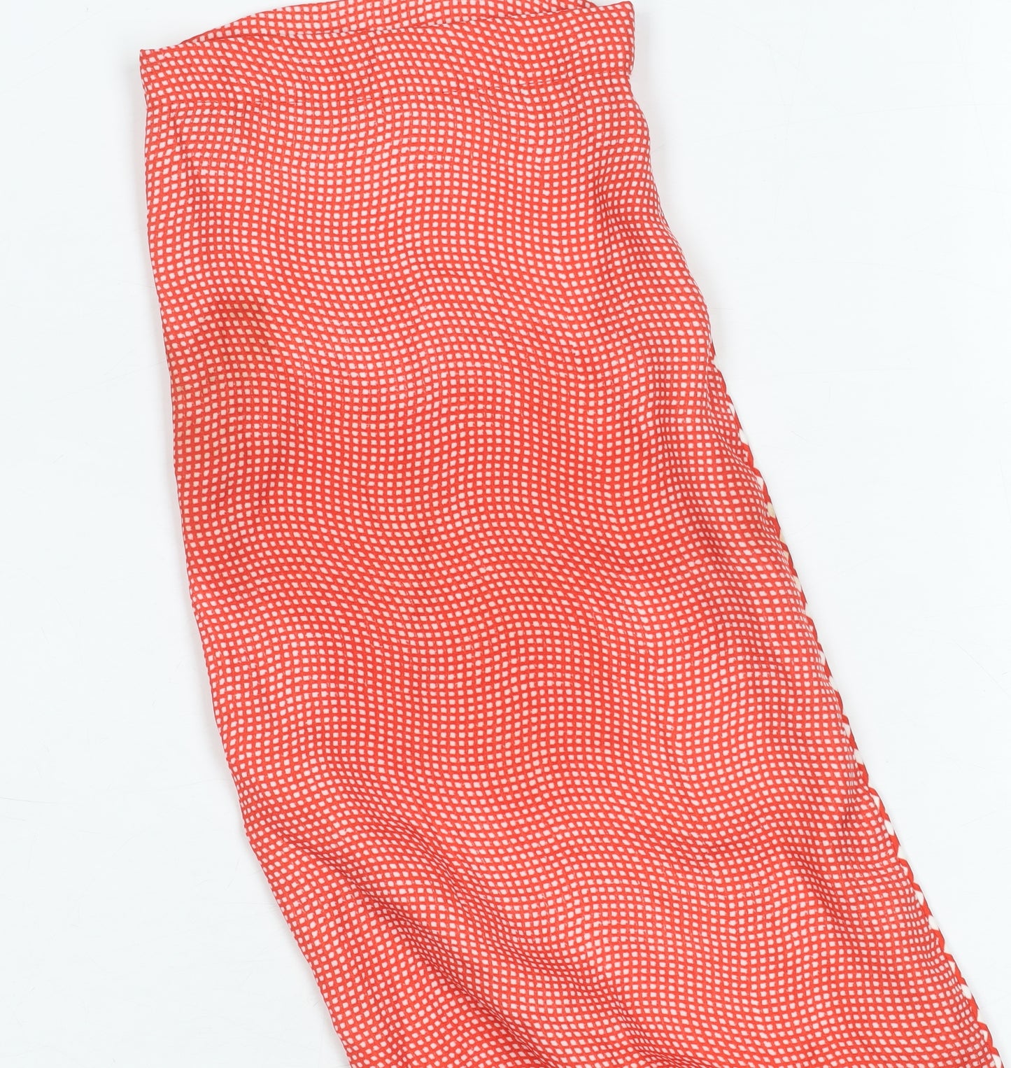 ARA BASIC Women's Red Check Trousers L Elastic Waist