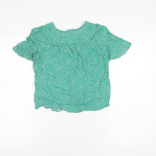 MNG Women's Green Polka Dot Blouse XS