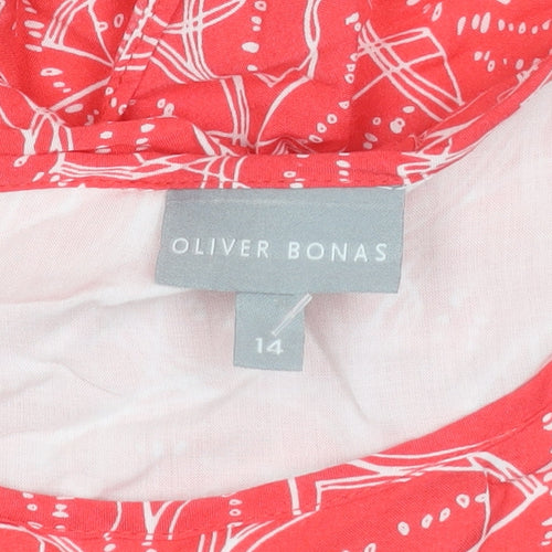 Oliver Bonas Red Geometric Sleeveless Top
