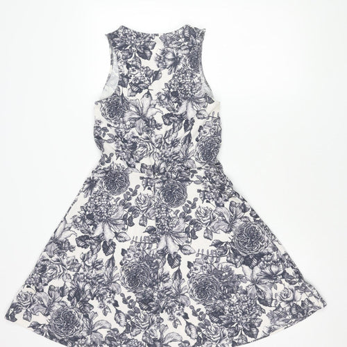 H&M Women's Multicoloured Floral A-Line Dress