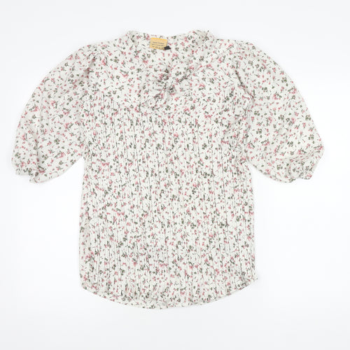 Khushboo Women's White Floral XL Blouse