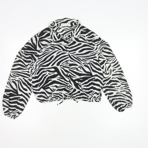 H&M Girls Zebra Print Cropped Blouse, Size 12-13 Years