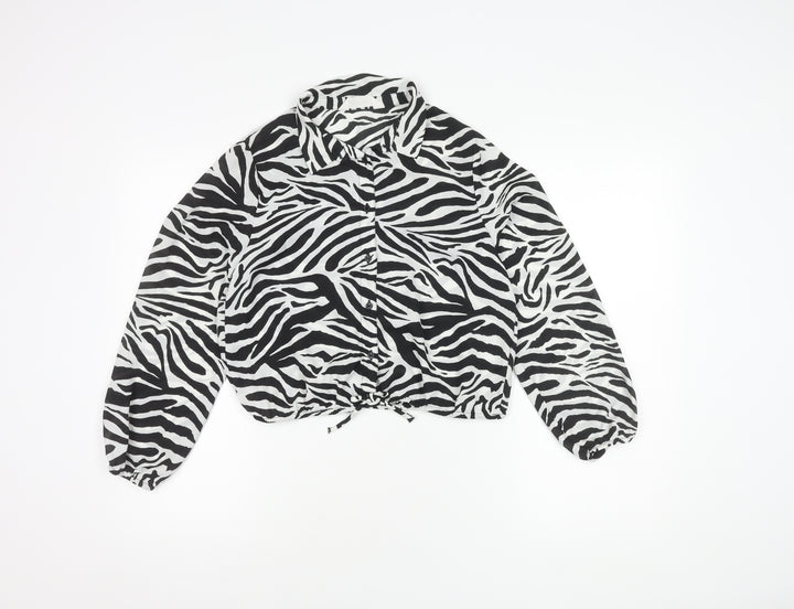 H&M Girls Zebra Print Cropped Blouse, Size 12-13 Years