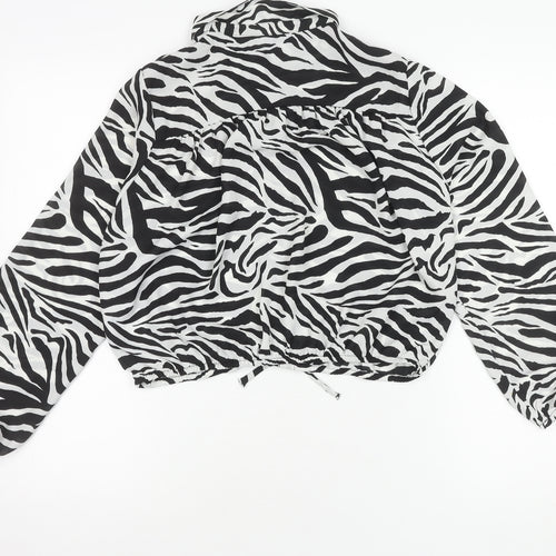 H&M Girls Zebra Print Cropped Blouse, Size 12-13 Years