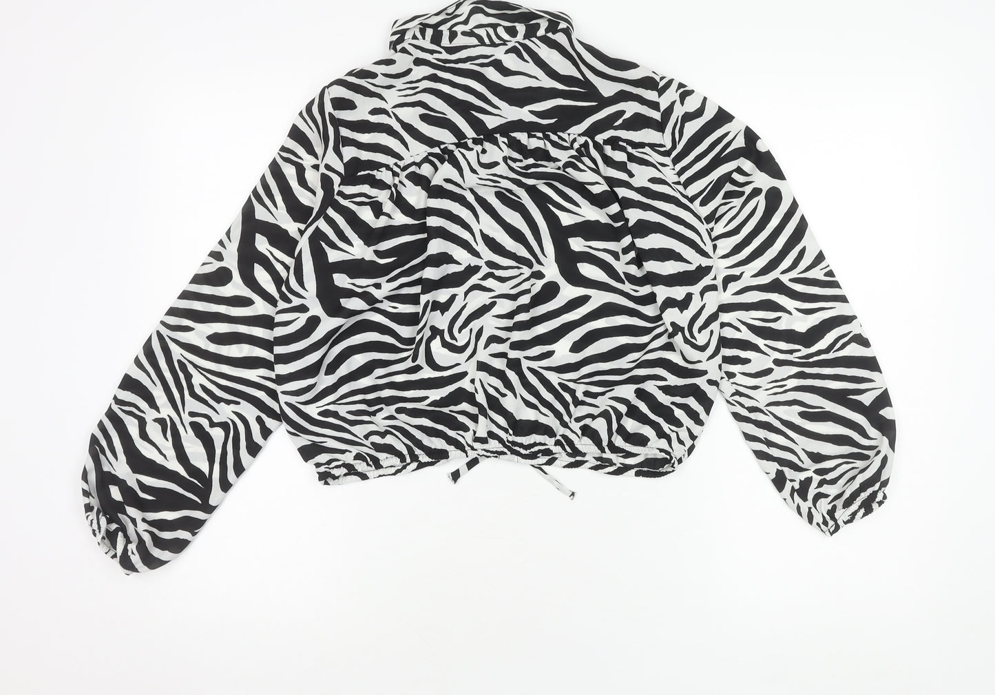 H&M Girls Zebra Print Cropped Blouse, Size 12-13 Years
