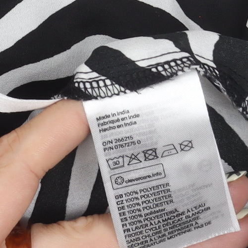 H&M Girls Zebra Print Cropped Blouse, Size 12-13 Years