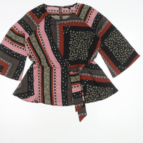 VERO MODA Women's Multicoloured Wrap Blouse S