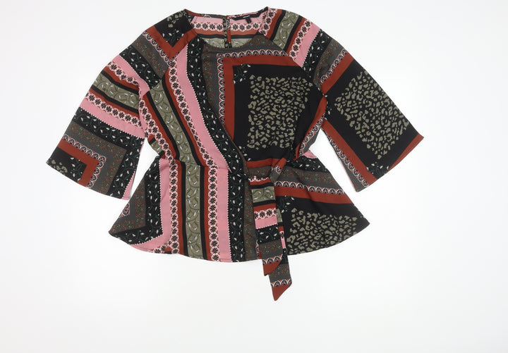 VERO MODA Women's Multicoloured Wrap Blouse S