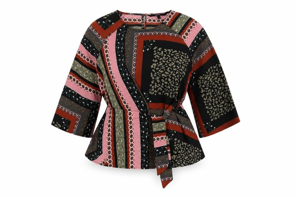 Front view of Vero Moda Women's Multicoloured Wrap Blouse S