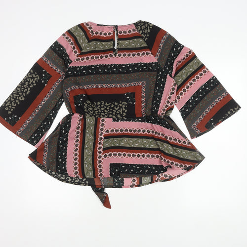VERO MODA Women's Multicoloured Wrap Blouse S