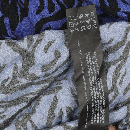 Zara Women's Blue Animal Print Long Sleeve Dress XS