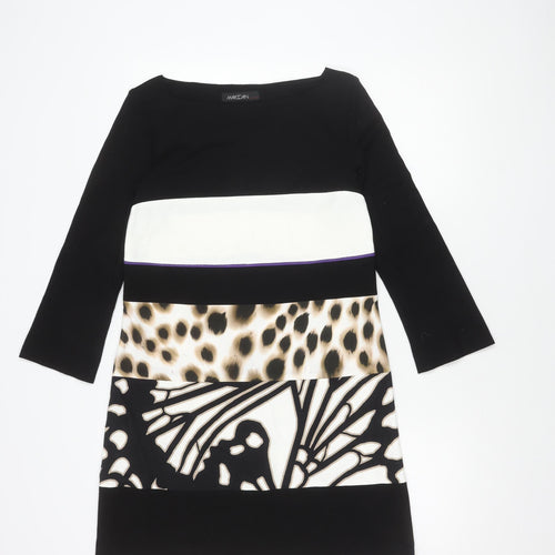 Marc Cain Women Black Dress, Size 12, Animal Print