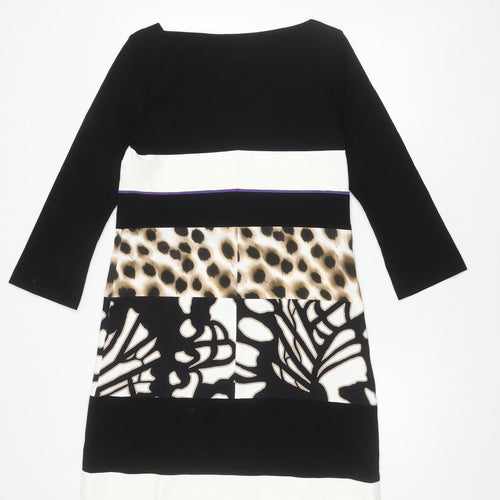 Marc Cain Women Black Dress, Size 12, Animal Print