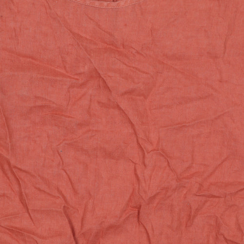 Rachel Zoe Women's Orange Linen T-Shirt M Casual