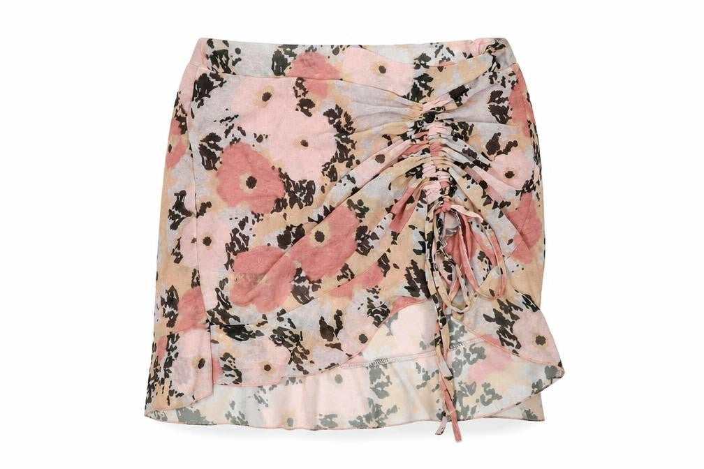 Front view of Boohoo Women's Multicoloured Floral Skirt, size 8