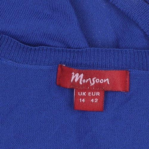 Monsoon Women's Blue Cardigan UK Size 14 Long Sleeve