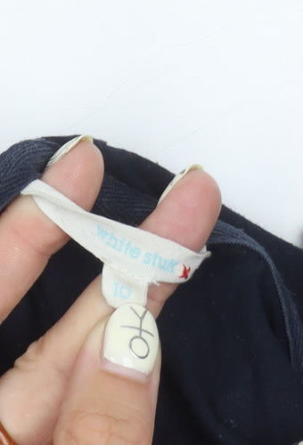 White Stuff Women's Blue Roll Neck Top Size 10