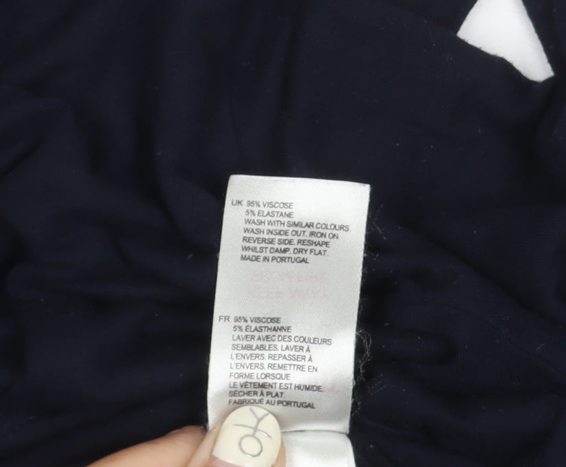 White Stuff Women's Blue Roll Neck Top Size 10