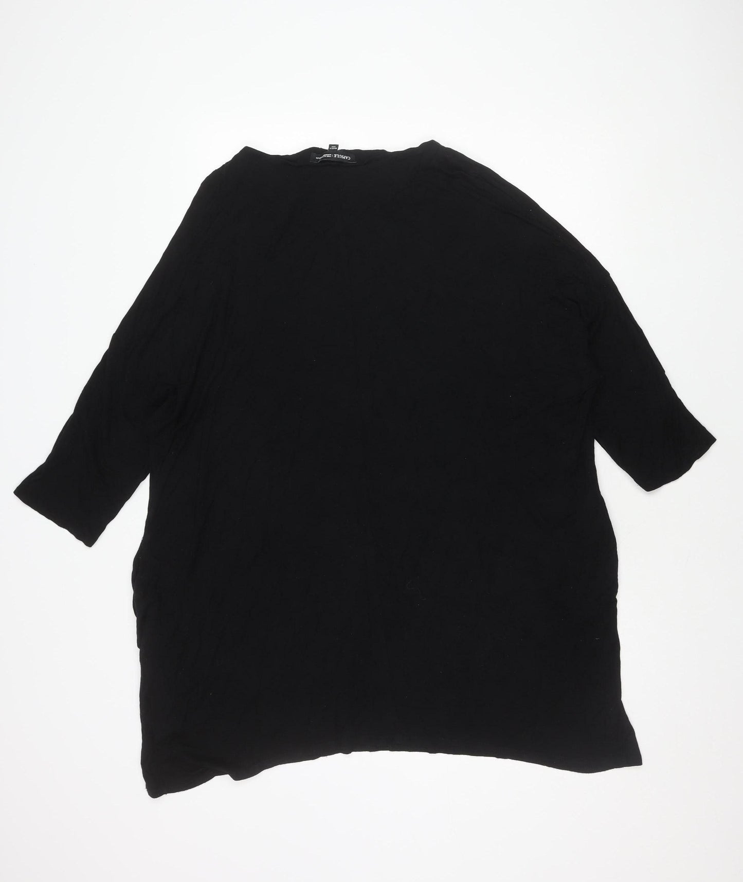 Capsule Women's Black Plus Size 3/4 Sleeve Top