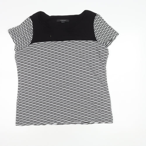 Marc New York Women's Black & White Geometric Top, L
