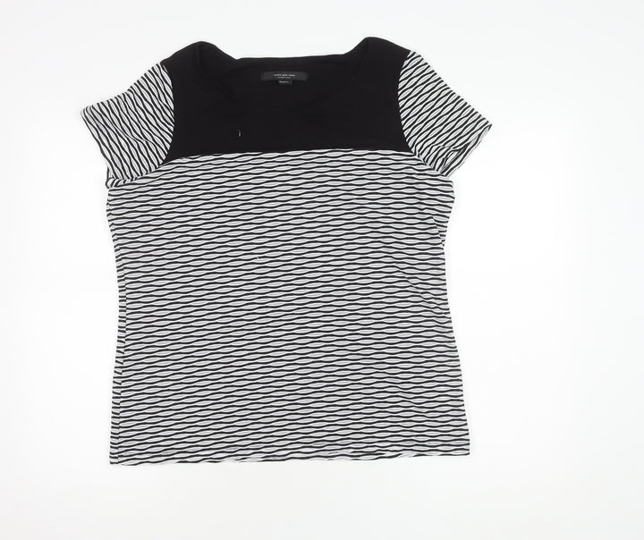 Marc New York Women's Black & White Geometric Top, L