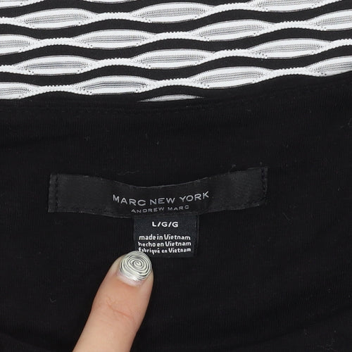 Marc New York Women's Black & White Geometric Top, L