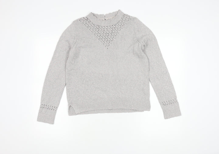 Fat Face Women's Grey High Neck Pullover Jumper Size 10