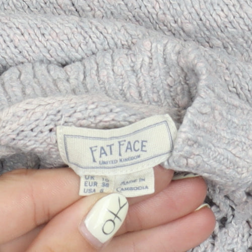 Fat Face Women's Grey High Neck Pullover Jumper Size 10