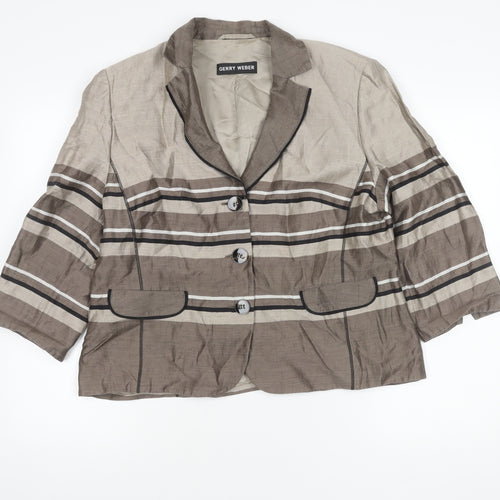 Gerry Weber Women's Brown Striped Blazer Size 16