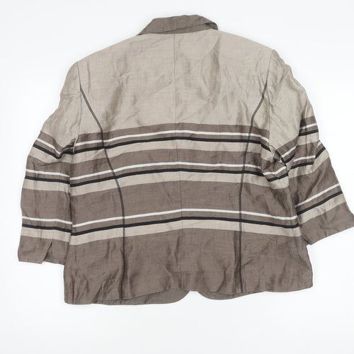 Gerry Weber Women's Brown Striped Blazer Size 16